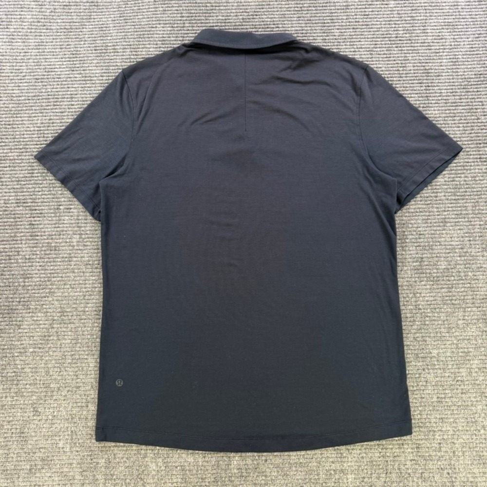 Lululemon Short Sleeve Polo Shirt Mens Medium Grey Technical Golf Work Top READ - Picture 3 of 9